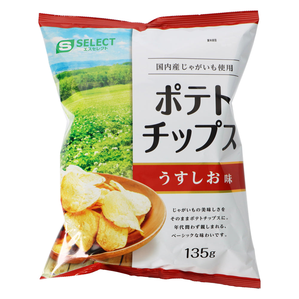 エスセレクト ポテトチップス うすしお 135g