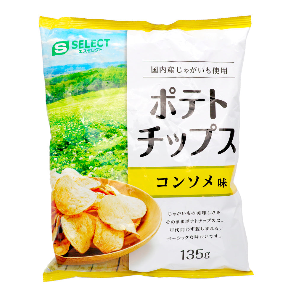 エスセレクト ポテトチップス コンソメ 135g